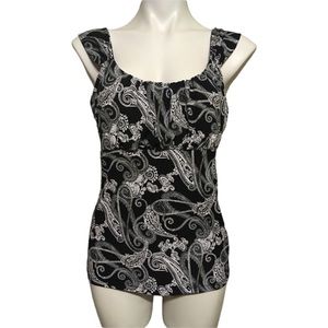 White house black market paisley/floral blouse